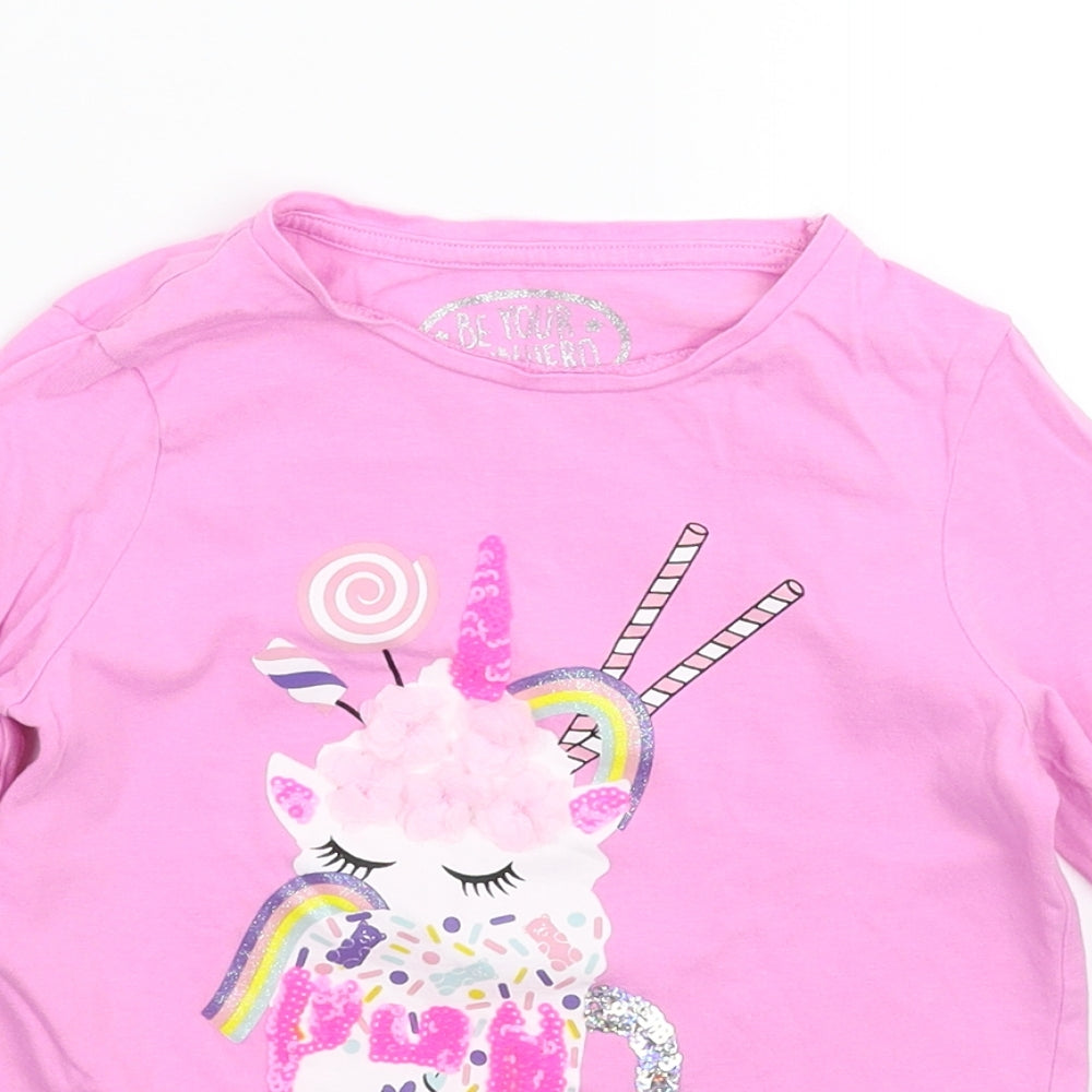 F&F Girls Pink   Basic T-Shirt Size 6-7 Years