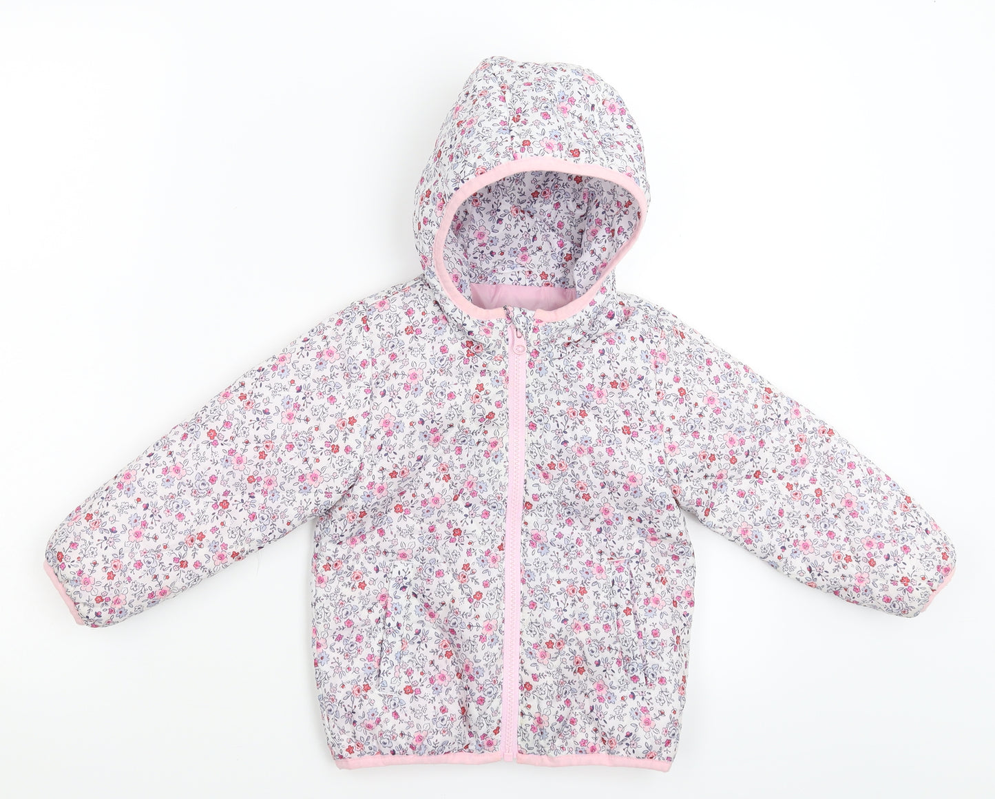 George Girls White Floral  Jacket  Size 2-3 Years