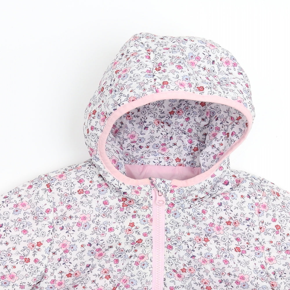 George Girls White Floral  Jacket  Size 2-3 Years