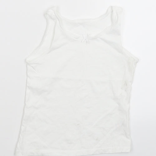 George Girls White   Basic Tank Size 7-8 Years