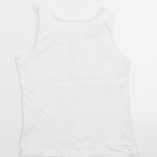George Girls White   Basic Tank Size 7-8 Years