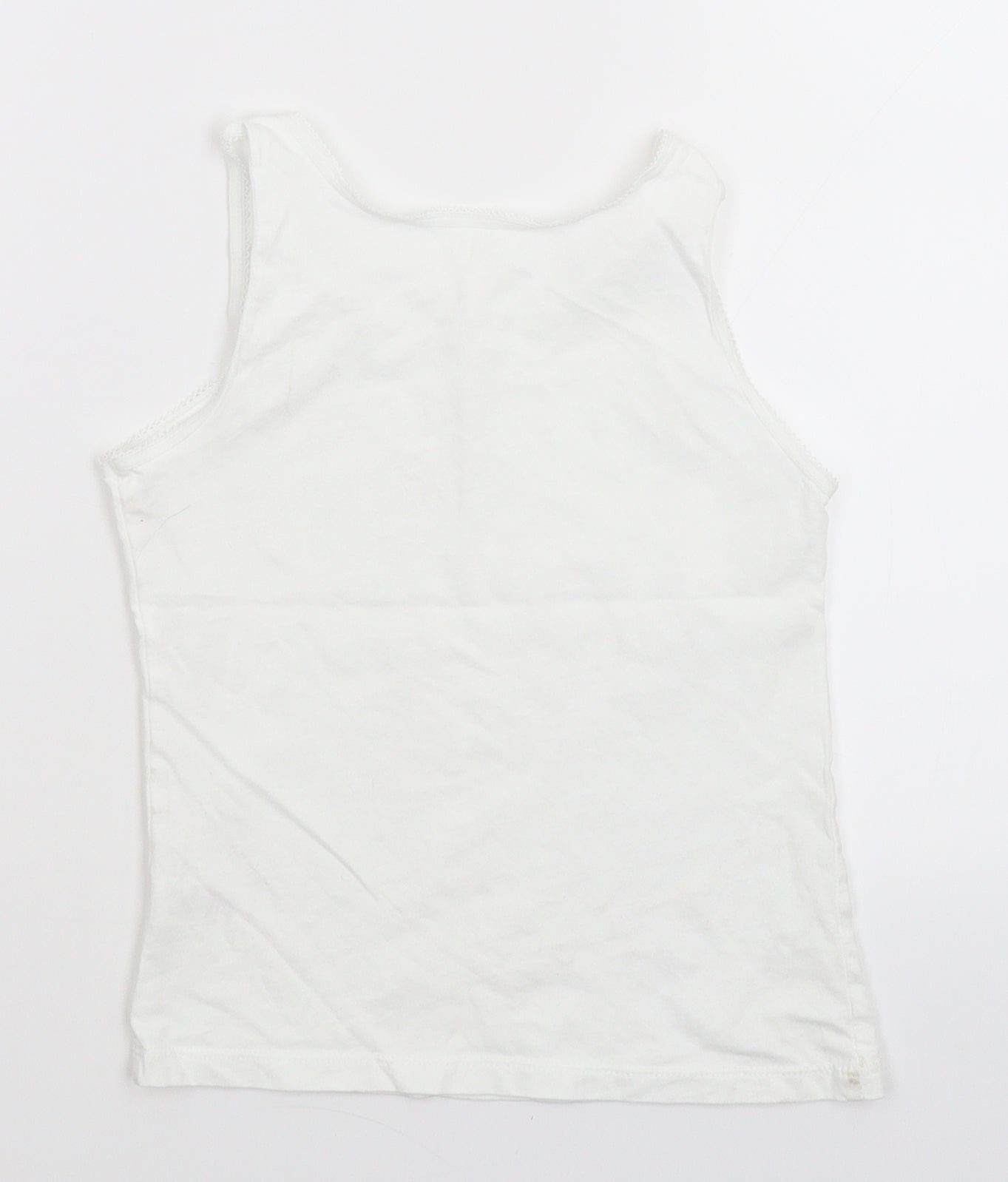 George Girls White   Basic Tank Size 7-8 Years