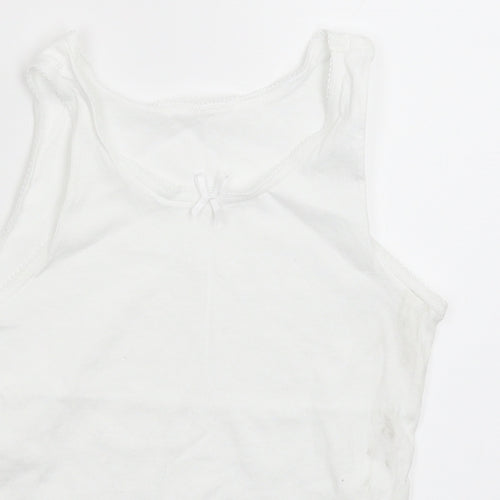 George Girls White   Basic Tank Size 7-8 Years