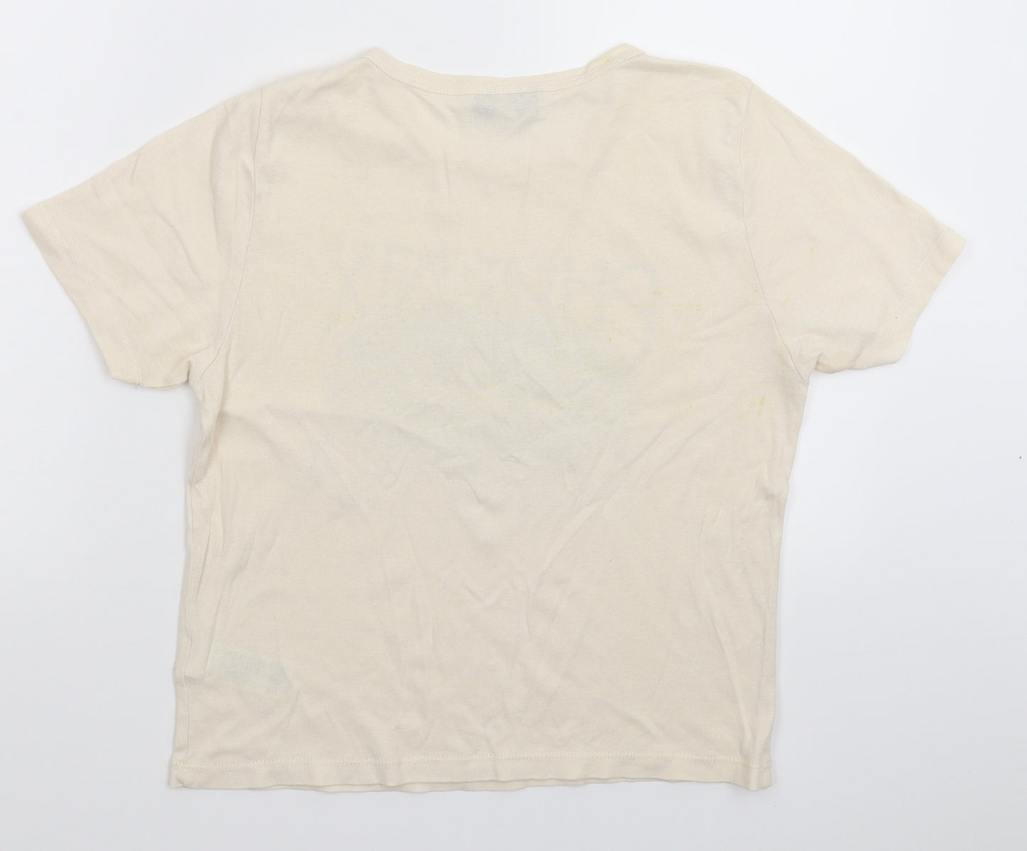 Topshop Womens Beige   Basic T-Shirt Size 14