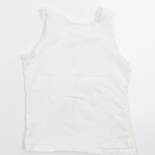 George Girls White   Basic Tank Size 7-8 Years