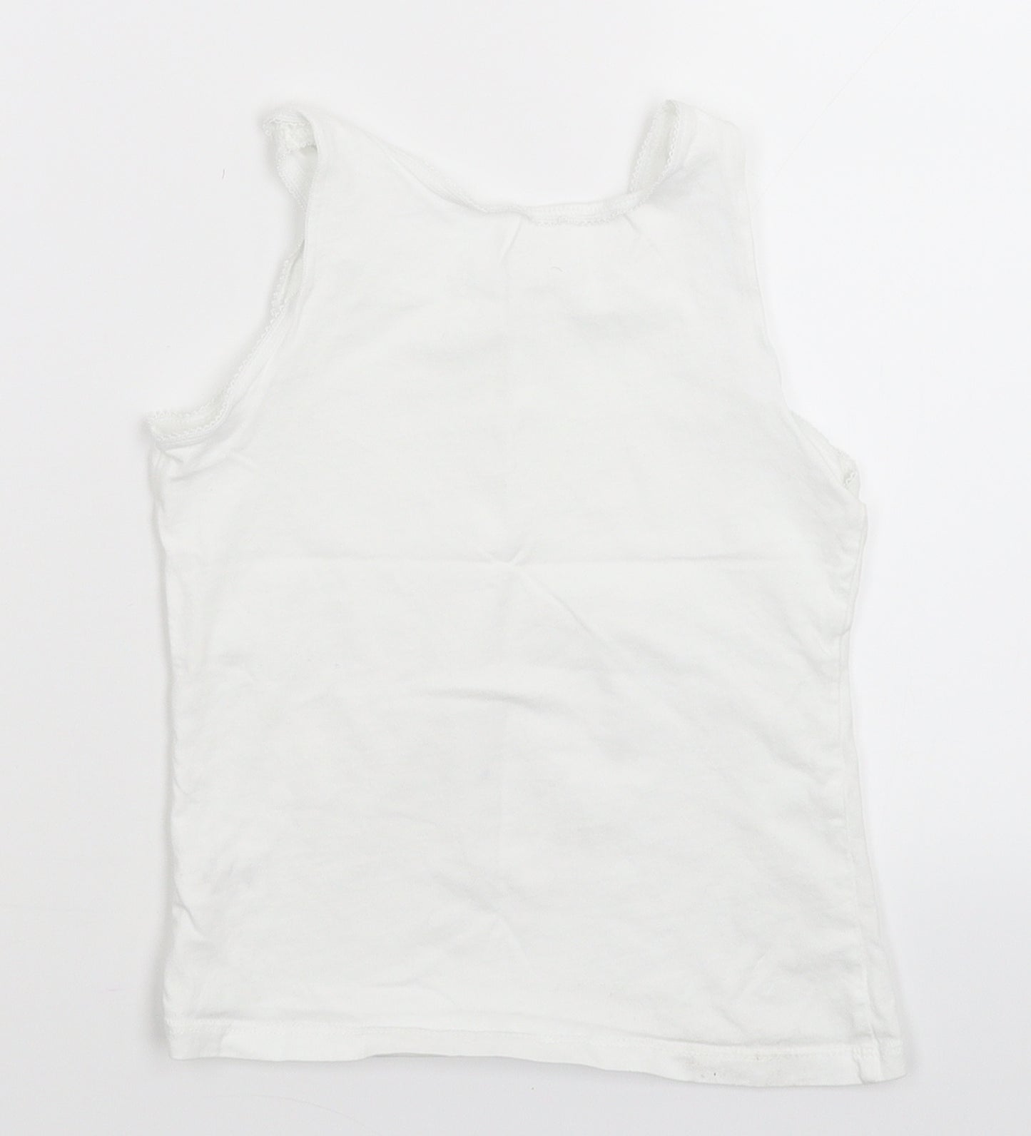 George Girls White   Basic Tank Size 7-8 Years