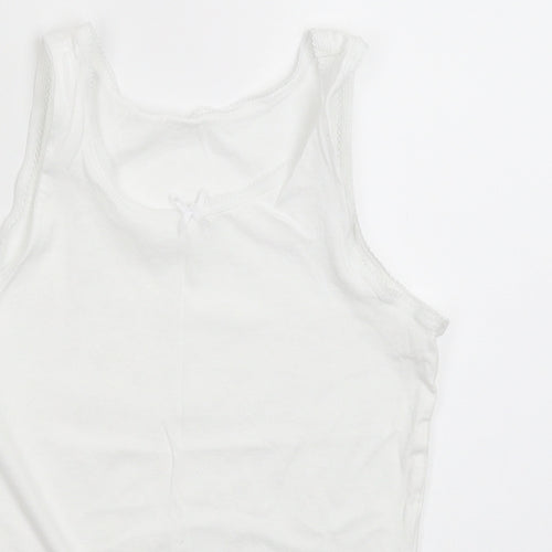 George Girls White   Basic Tank Size 7-8 Years