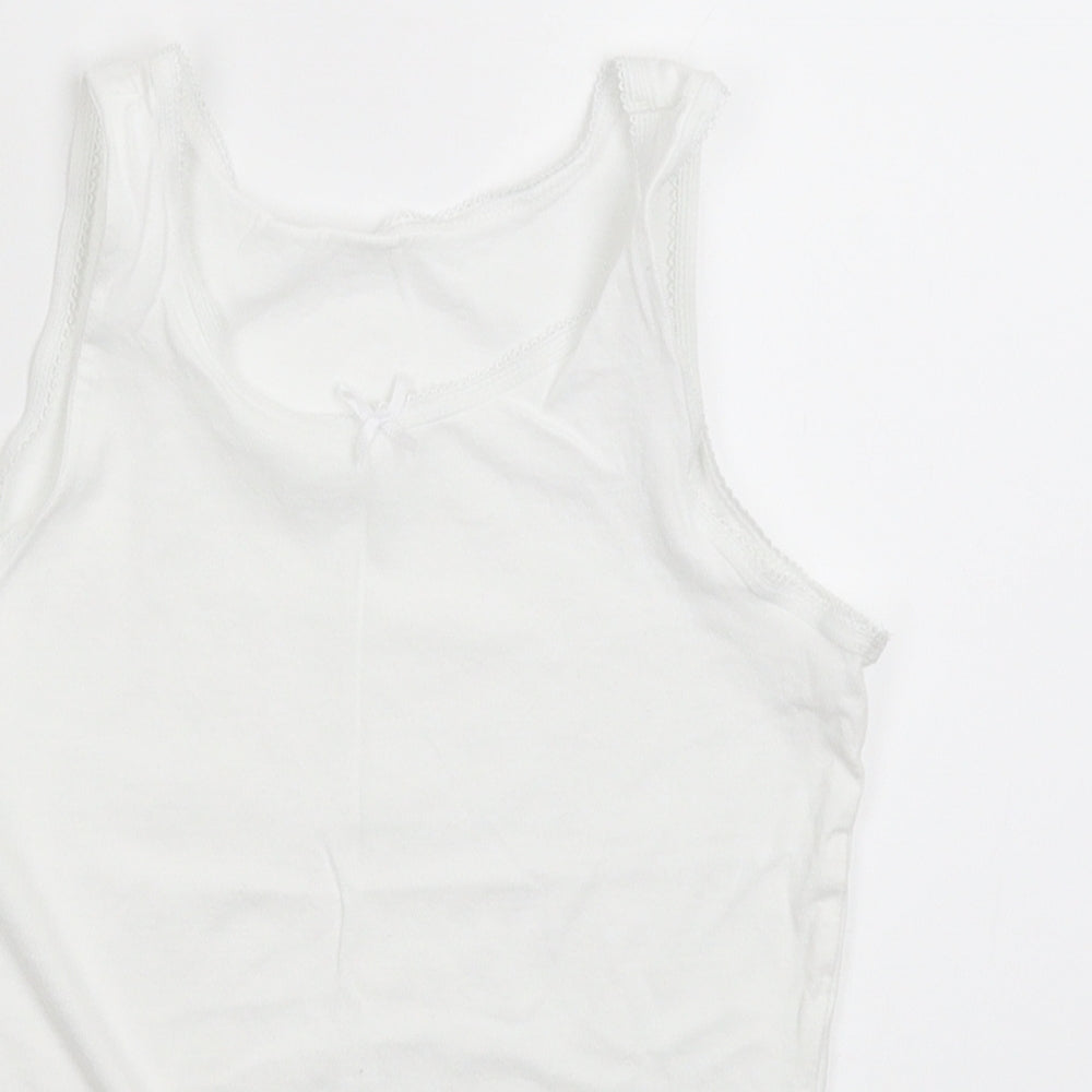 George Girls White   Basic Tank Size 7-8 Years