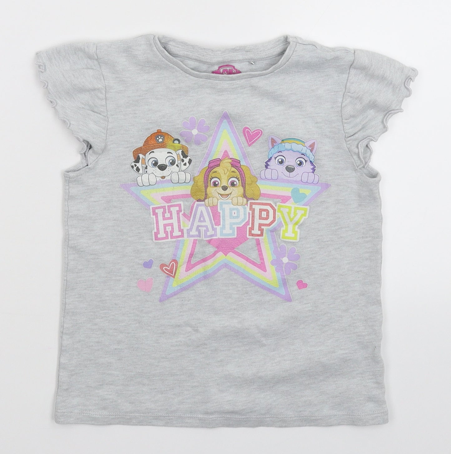 George Girls Grey   Basic T-Shirt Size 5-6 Years
