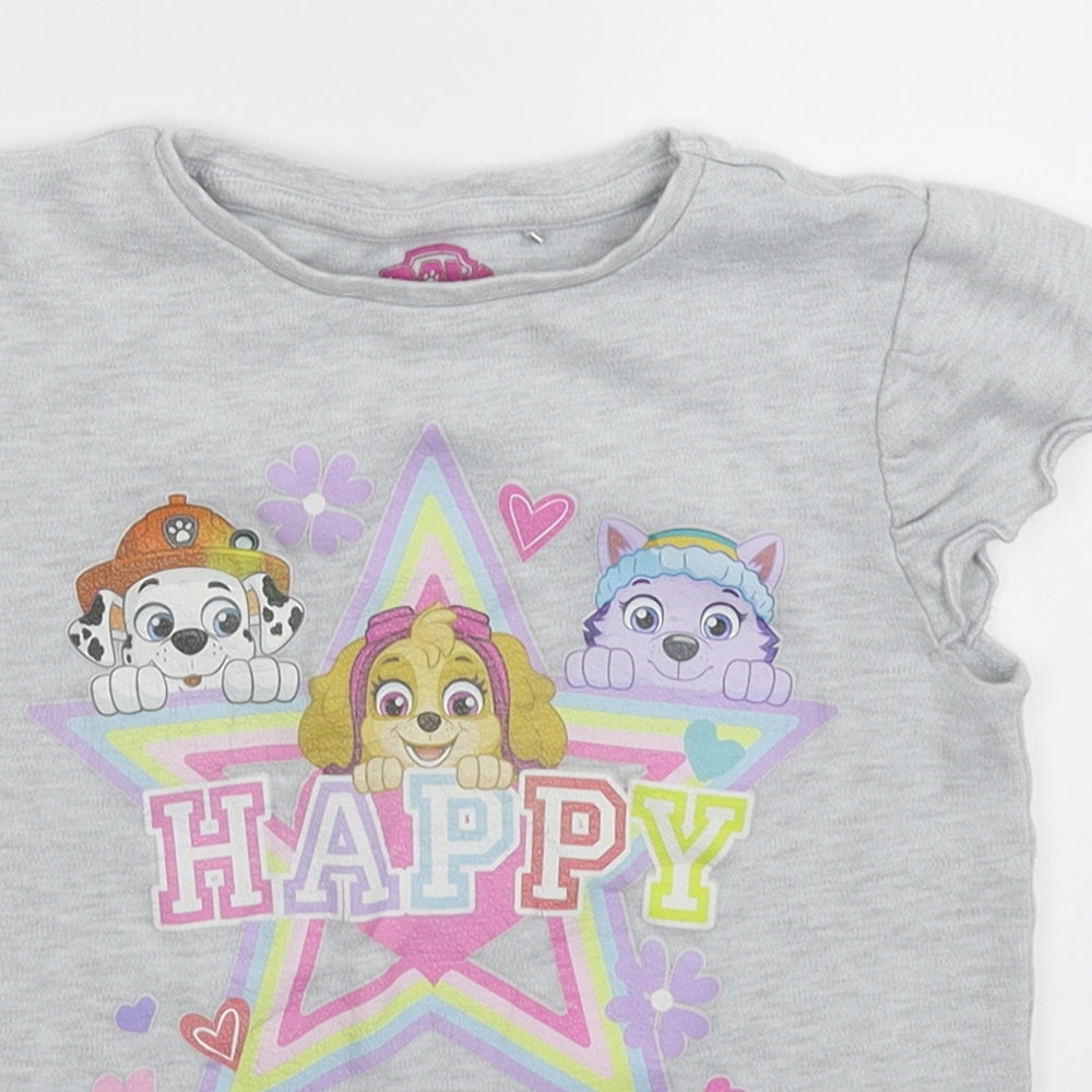 George Girls Grey   Basic T-Shirt Size 5-6 Years