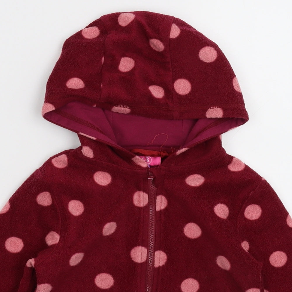 Harper Girls Pink Polka Dot Fleece Jacket  Size 4-5 Years
