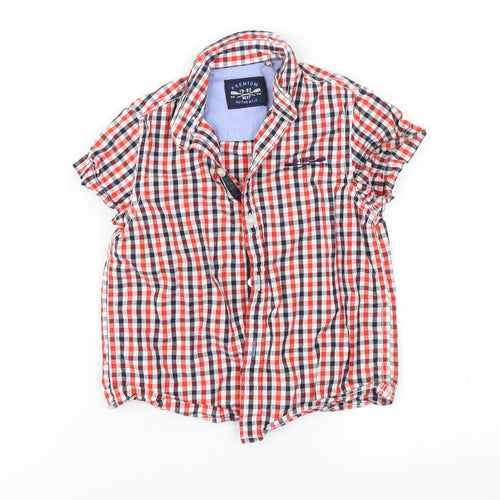NEXT Boys Red Check  Basic Button-Up Size 4 Years