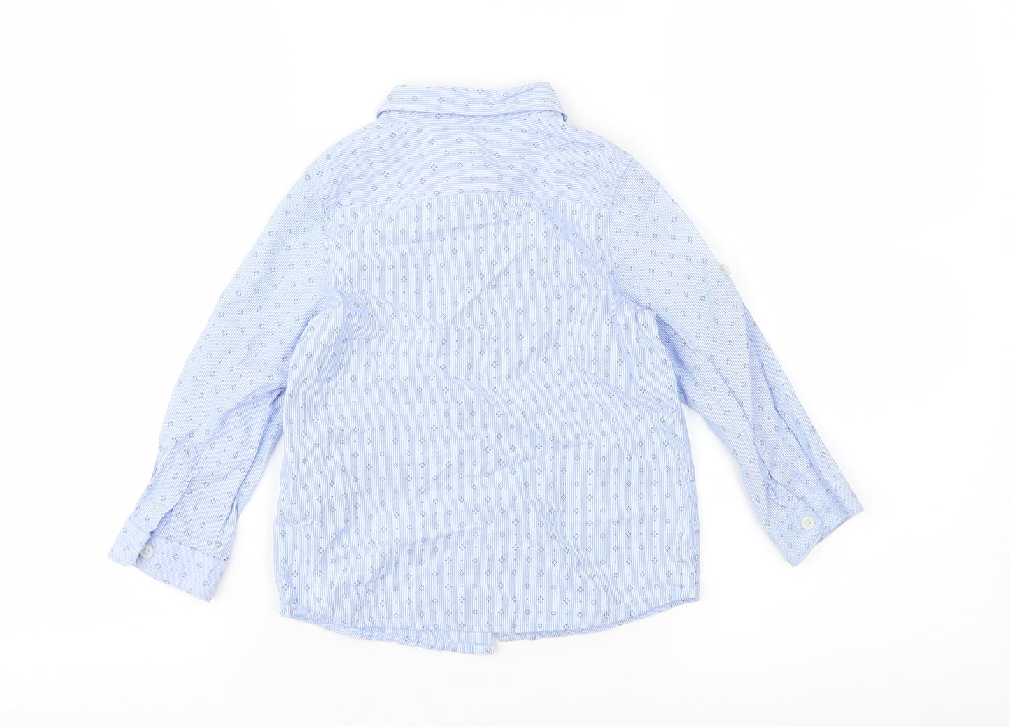 Zara Boys Blue Geometric  Basic Button-Up Size 2-3 Years