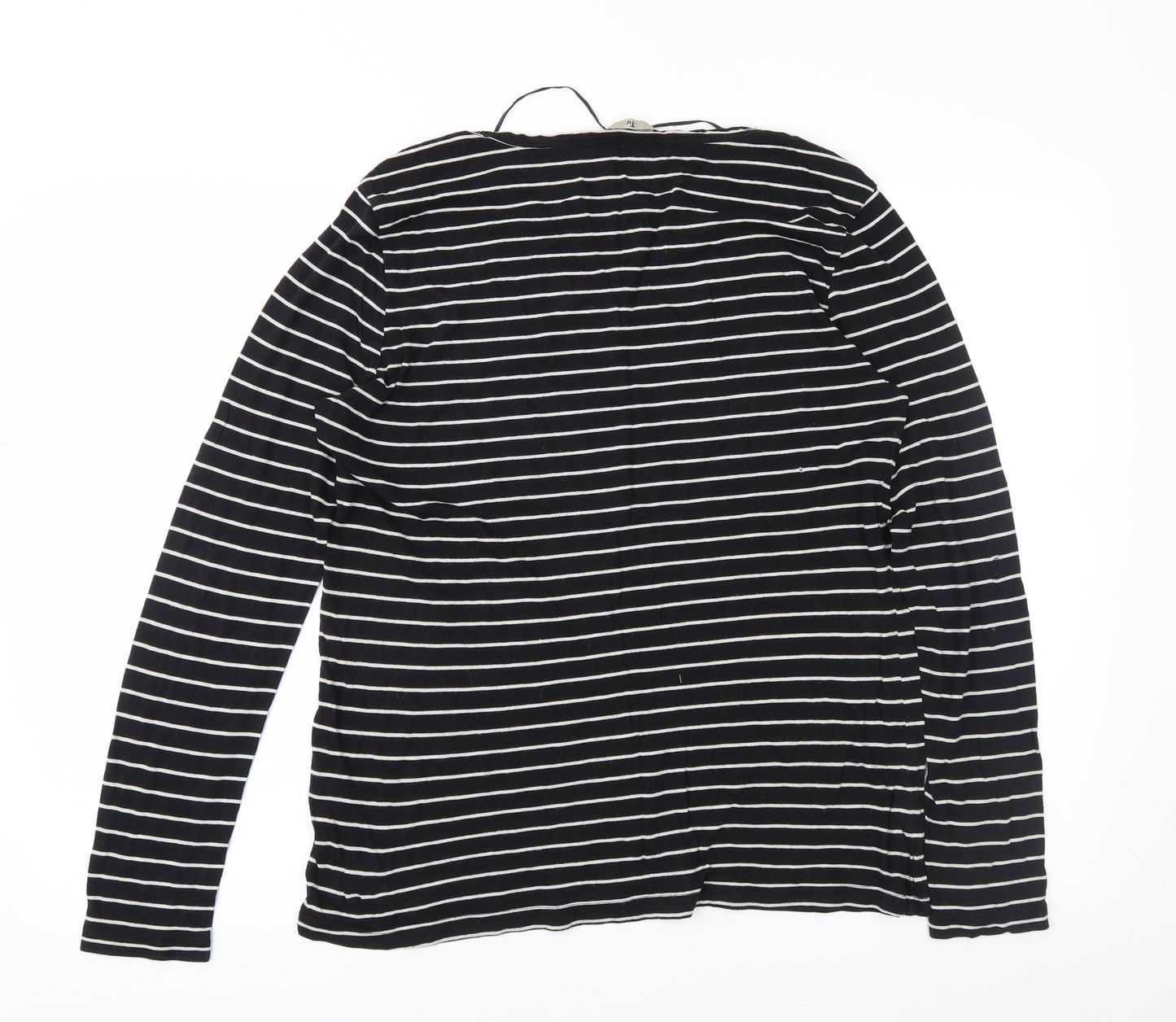 TU Womens Black Striped  Basic T-Shirt Size 18