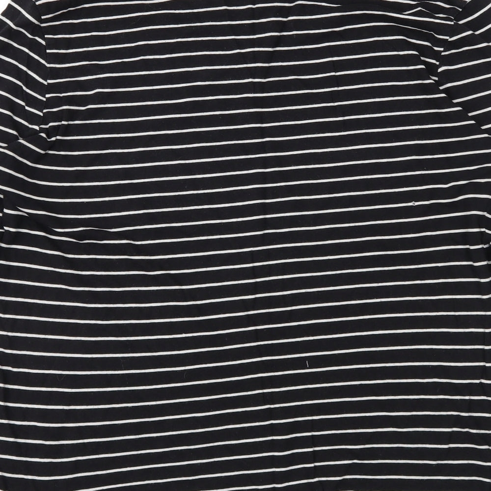 TU Womens Black Striped  Basic T-Shirt Size 18