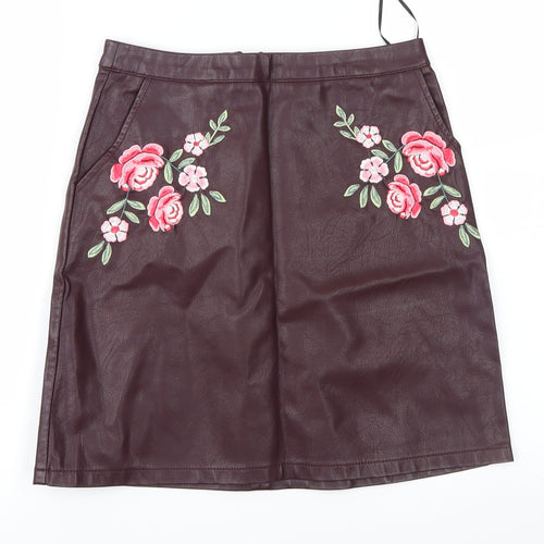 New Look Womens Purple   A-Line Skirt Size 6