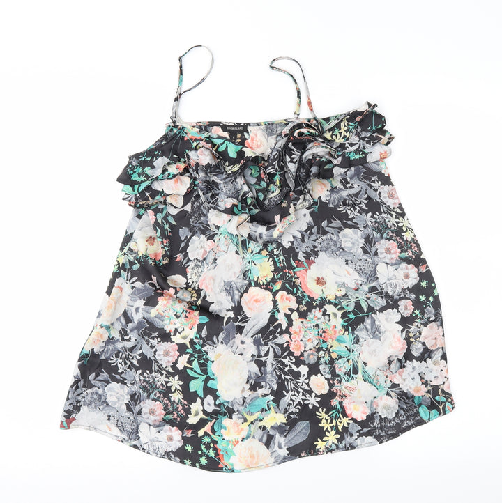 River Island Womens Black Floral  Camisole Blouse Size 8