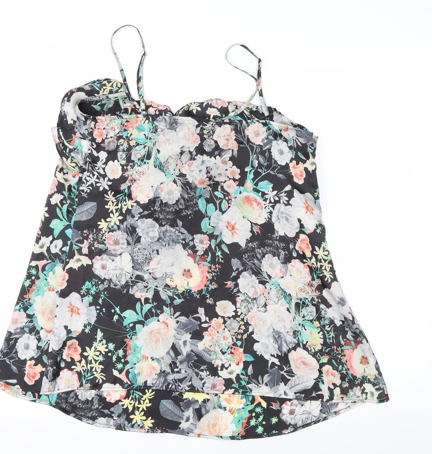 River Island Womens Black Floral  Camisole Blouse Size 8