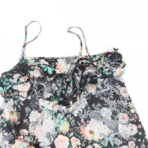 River Island Womens Black Floral  Camisole Blouse Size 8