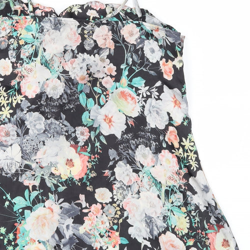 River Island Womens Black Floral  Camisole Blouse Size 8