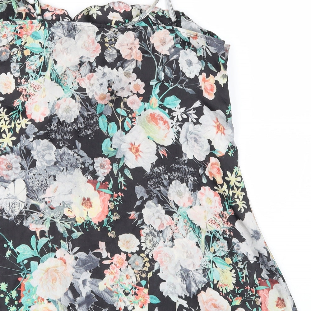 River Island Womens Black Floral  Camisole Blouse Size 8