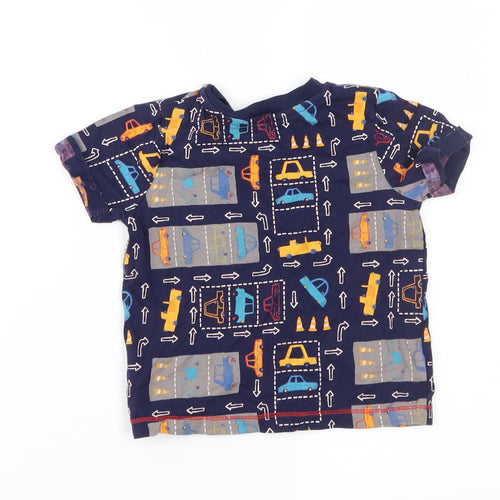 George Boys Blue Geometric  Basic T-Shirt Size 18-24 Months