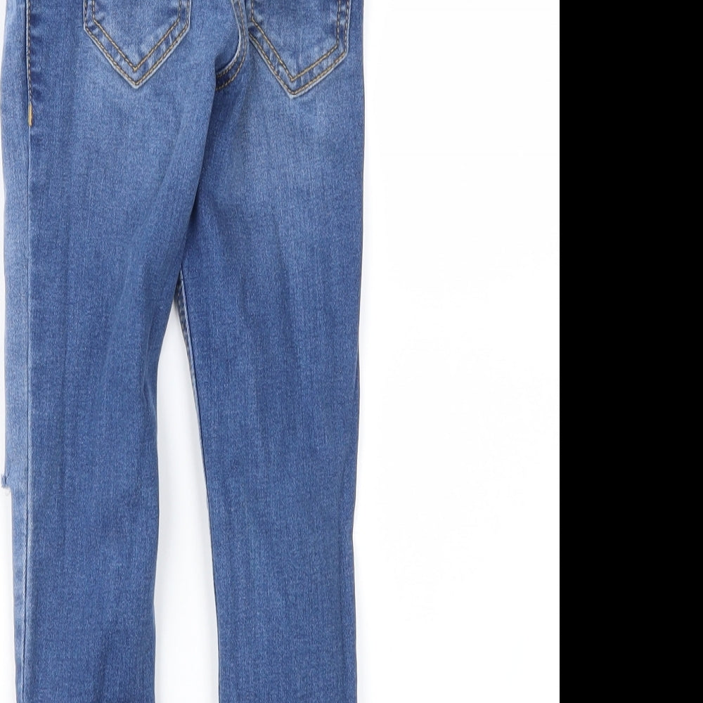 NEXT Girls Blue  Denim Straight Jeans Size 5 Years - DISTRESSED