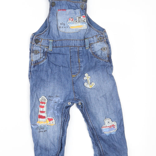 NEXT Boys Blue  Denim Dungaree One-Piece Size 18-24 Months