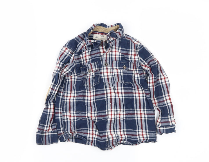 H&M Boys Blue Check Basic Blouse Size 18-24 Months