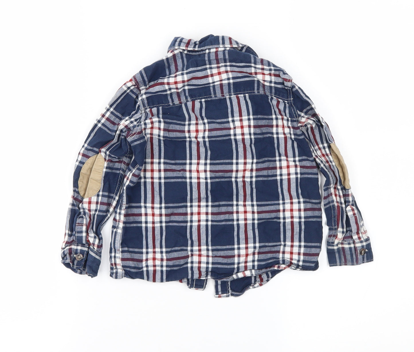 H&M Boys Blue Check  Basic Blouse Size 18-24 Months