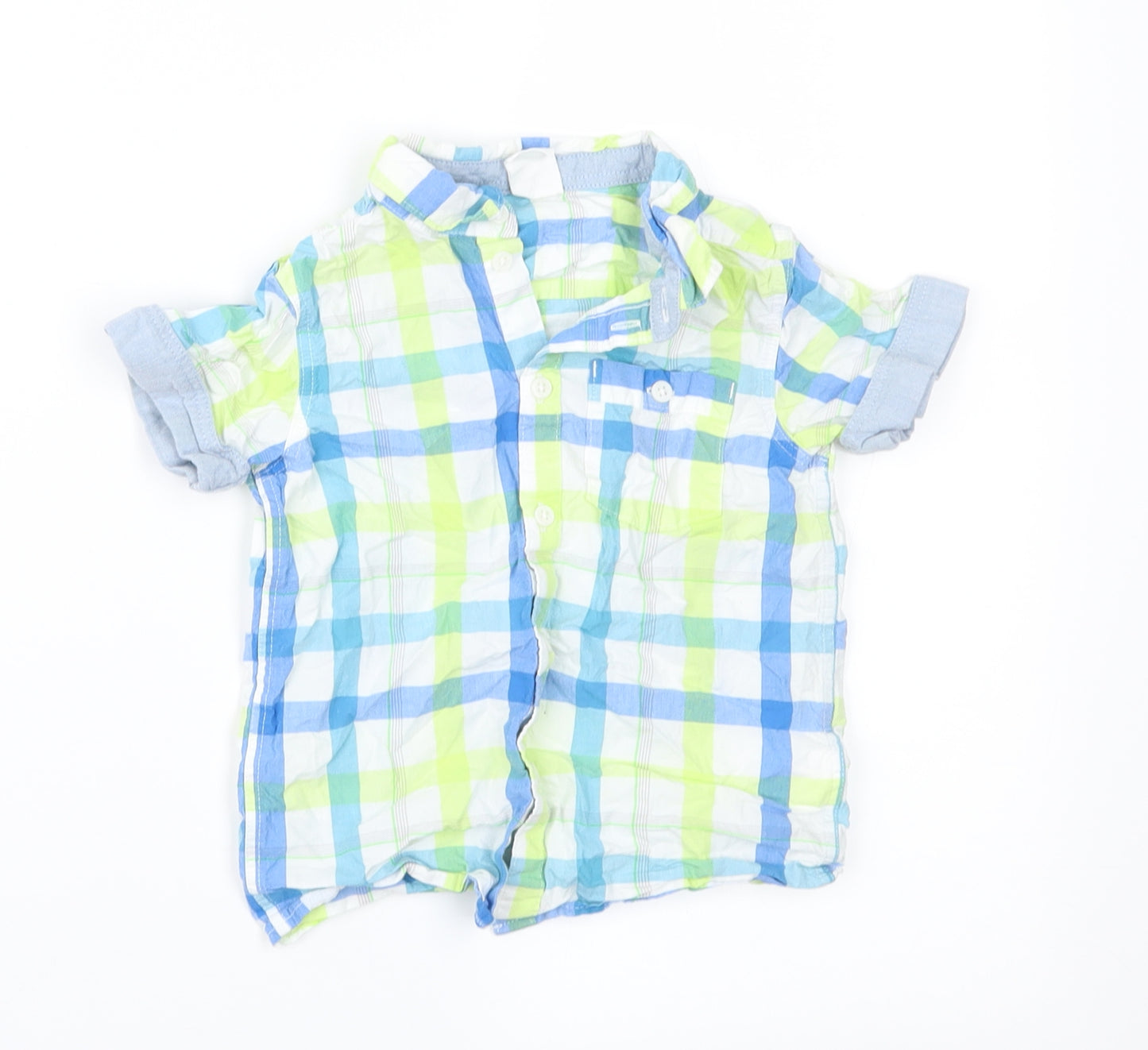 H&M Boys Blue Check  Basic Button-Up Size 18-24 Months