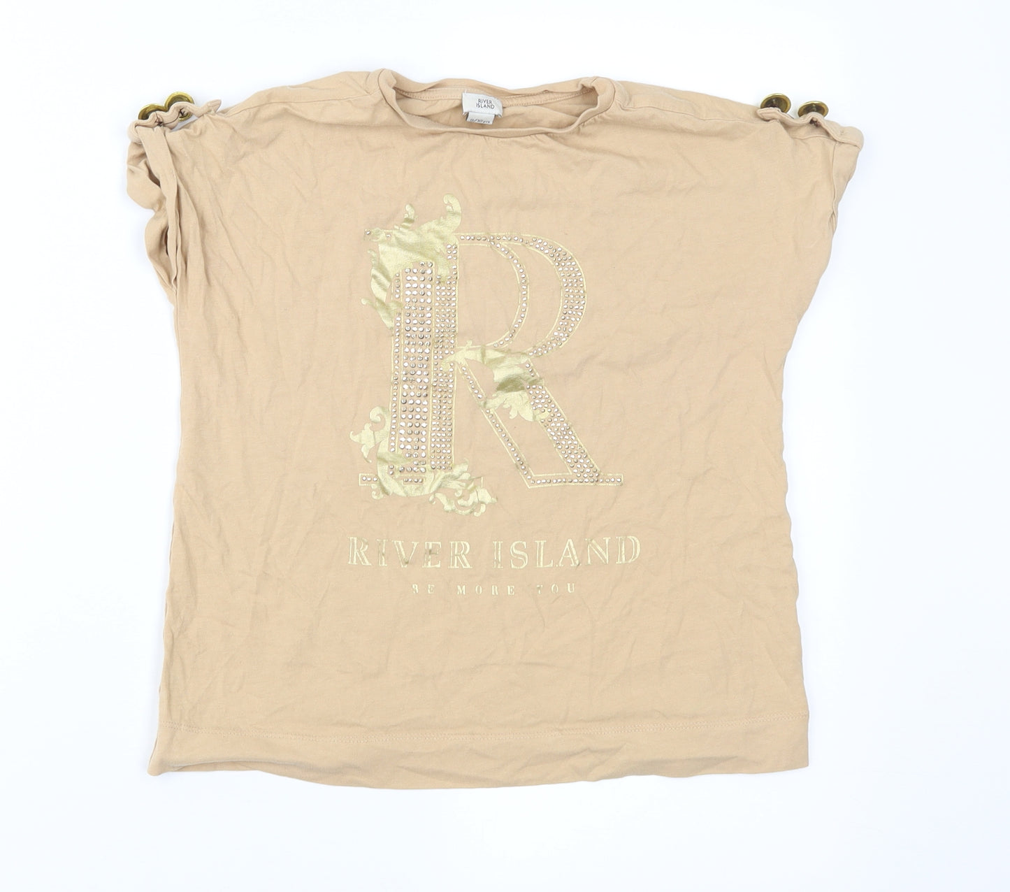 River Island Girls Brown   Basic T-Shirt Size 9-10 Years
