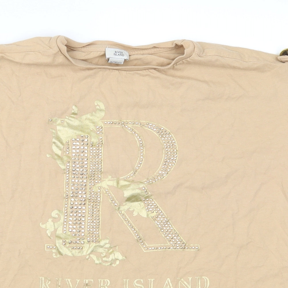 River Island Girls Brown   Basic T-Shirt Size 9-10 Years