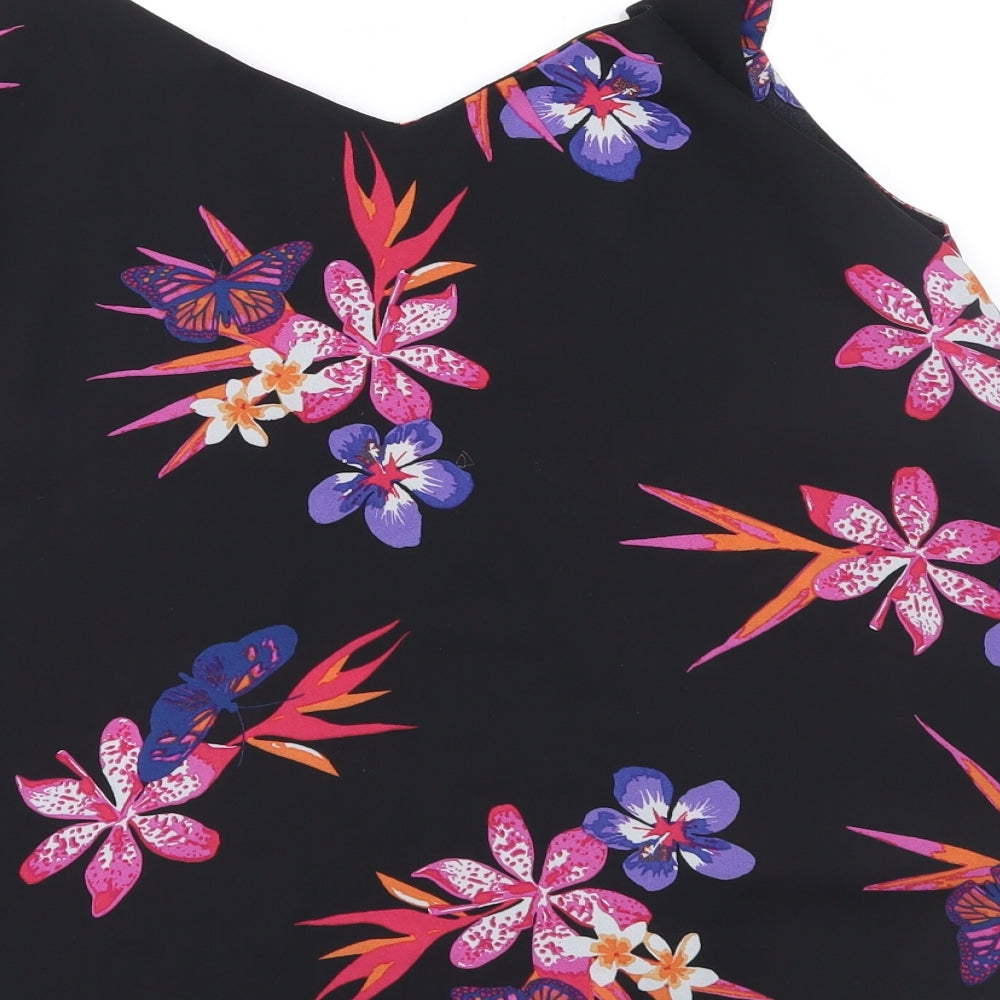 George Womens Black Floral  Camisole Blouse Size 18