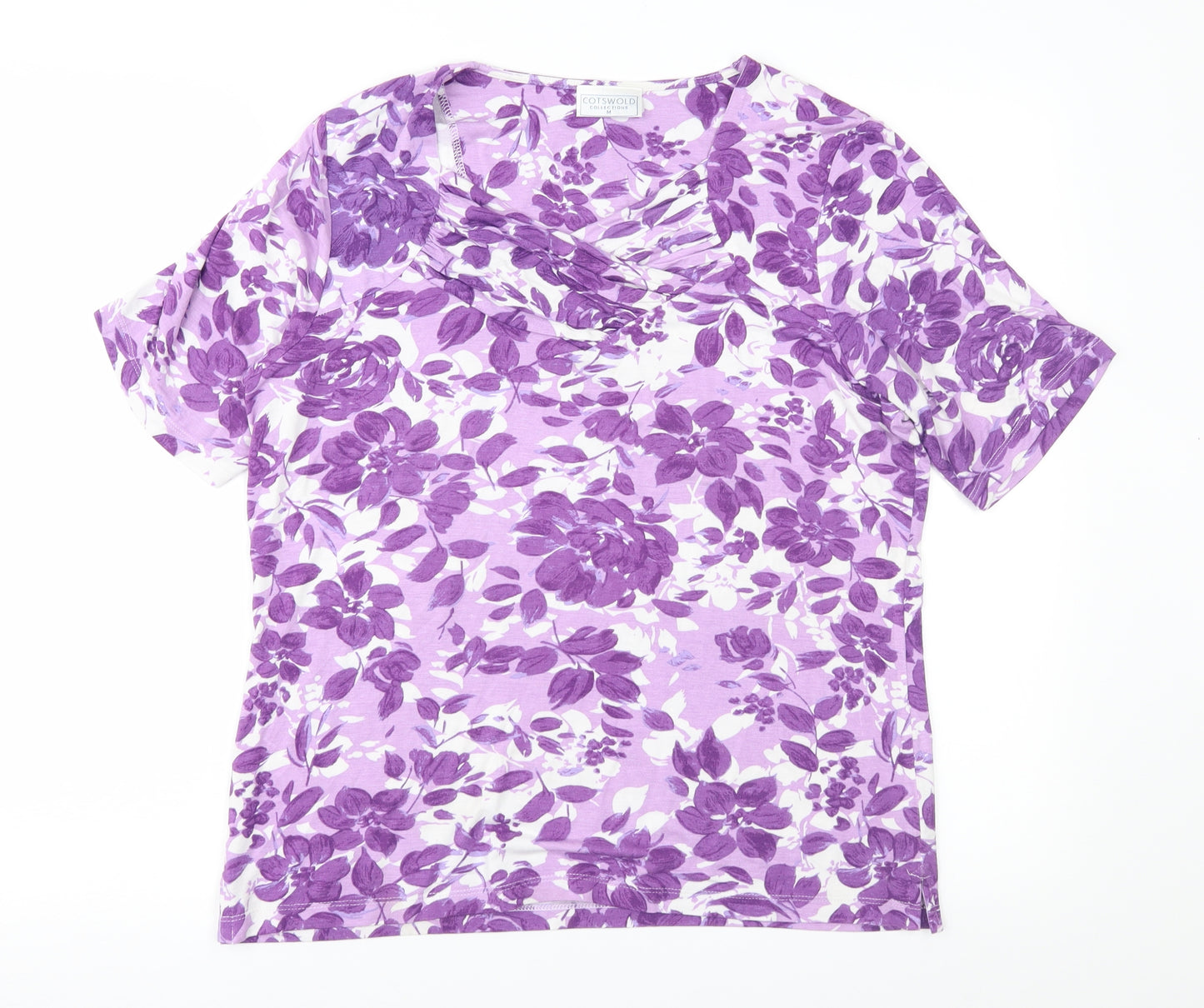Cotswold Collection Womens Purple Floral  Basic T-Shirt Size M