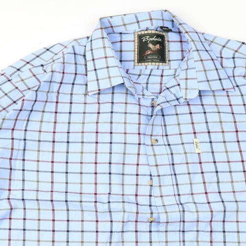 Rydale Mens Blue Check   Button-Up Size 4XL