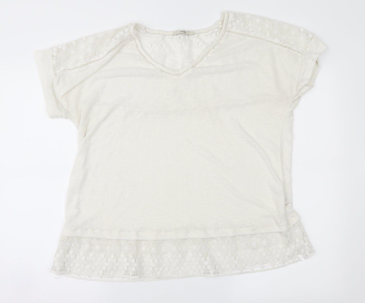 George Womens Ivory   Basic Blouse Size 18