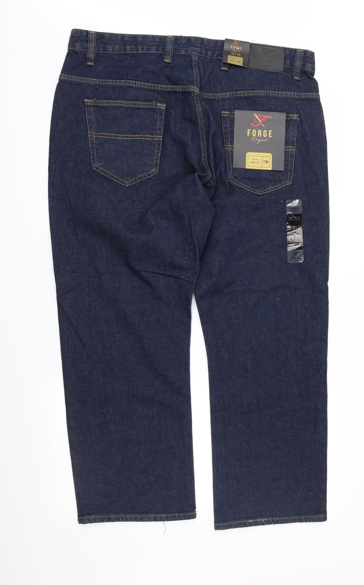 Forge Mens Blue  Denim Straight Jeans Size 38 in L27 in