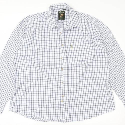 Rydale Mens White Check   Button-Up Size 3XL