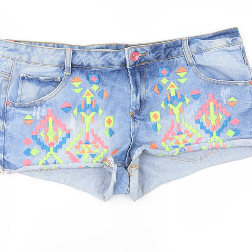 Denim & Co. Womens Blue  Denim Cut-Off Shorts Size 18 - Distressed