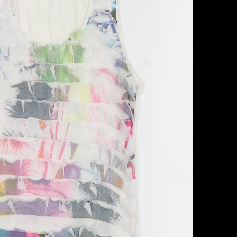 M&Co Girls White Floral  Basic Tank Size 13-14 Years