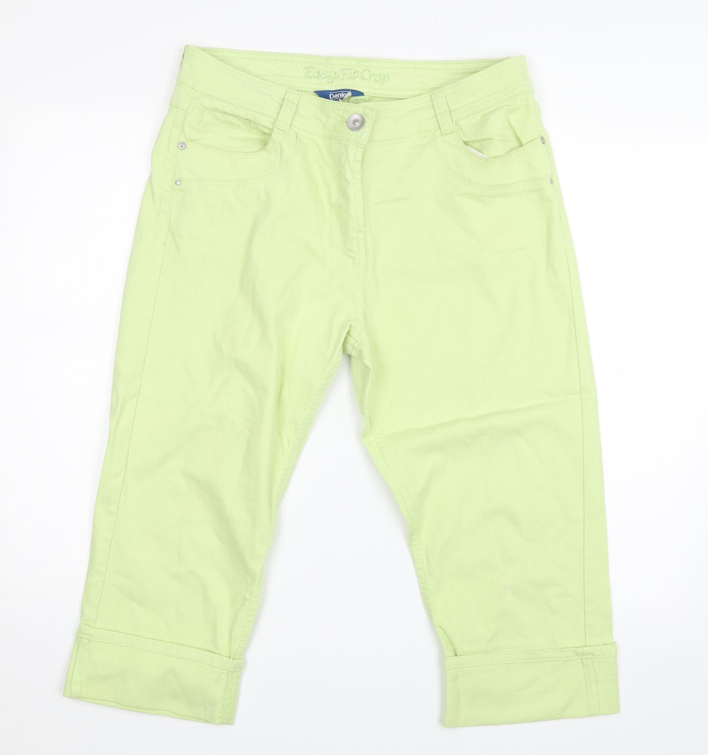 BHS Womens Green   Cropped Trousers Size 14 L20 in