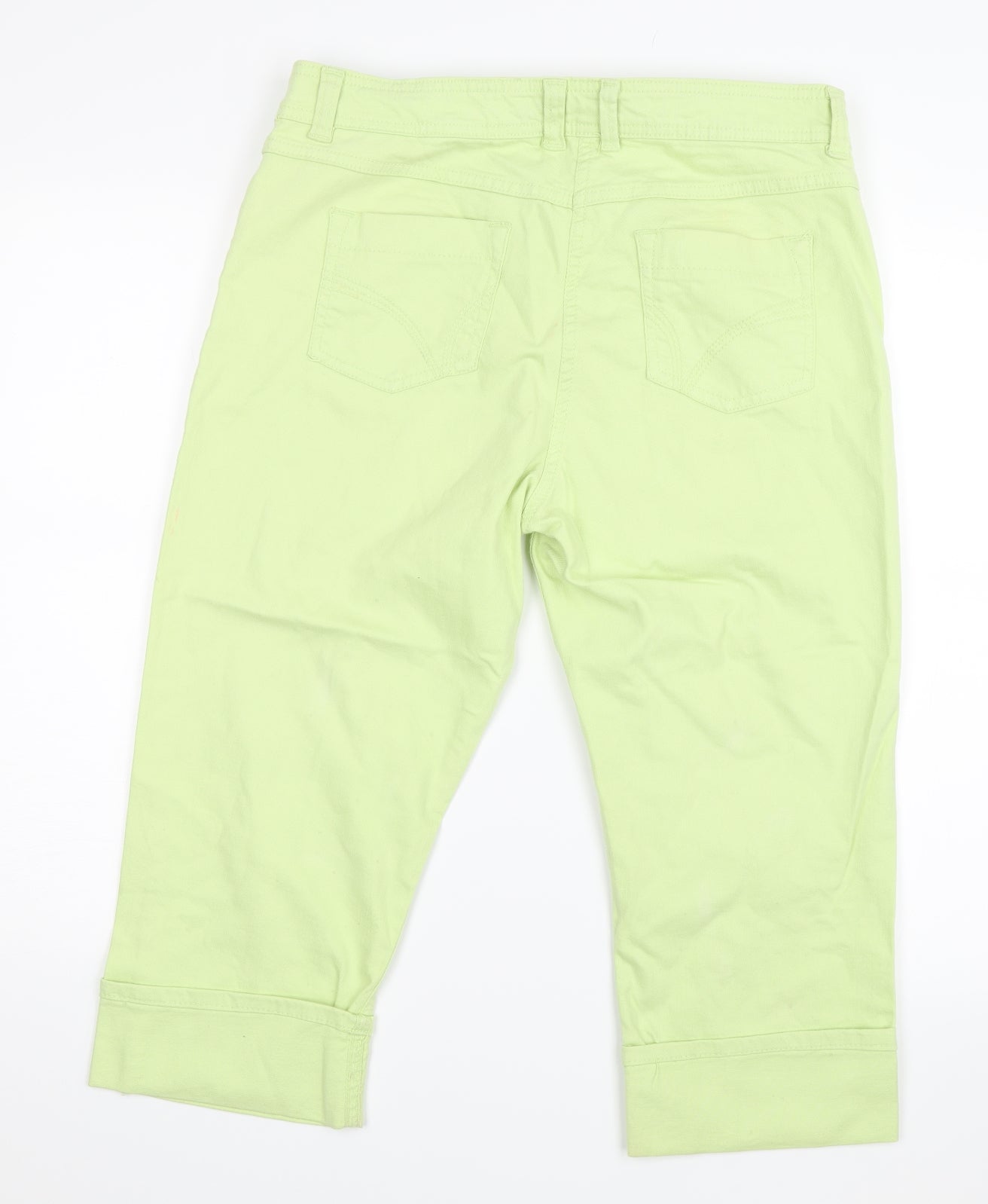 BHS Womens Green   Cropped Trousers Size 14 L20 in