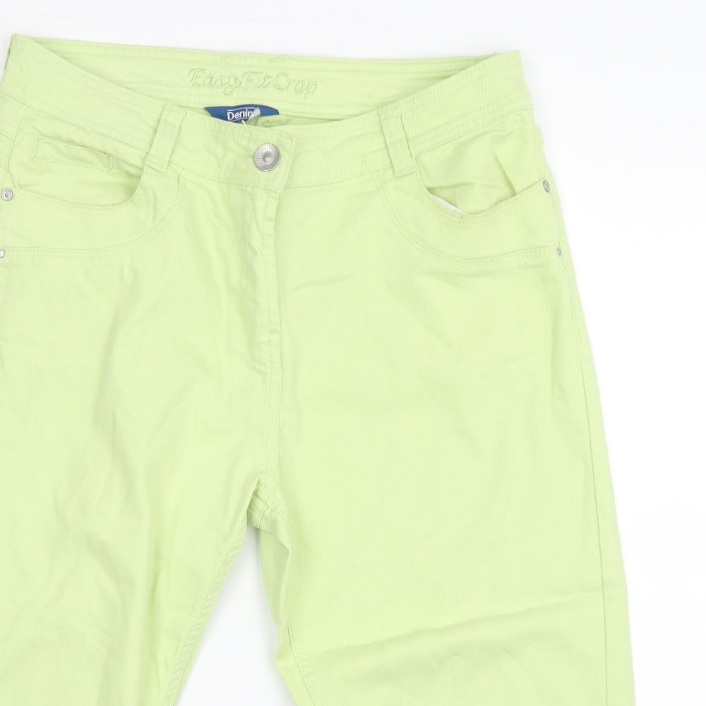 BHS Womens Green   Cropped Trousers Size 14 L20 in