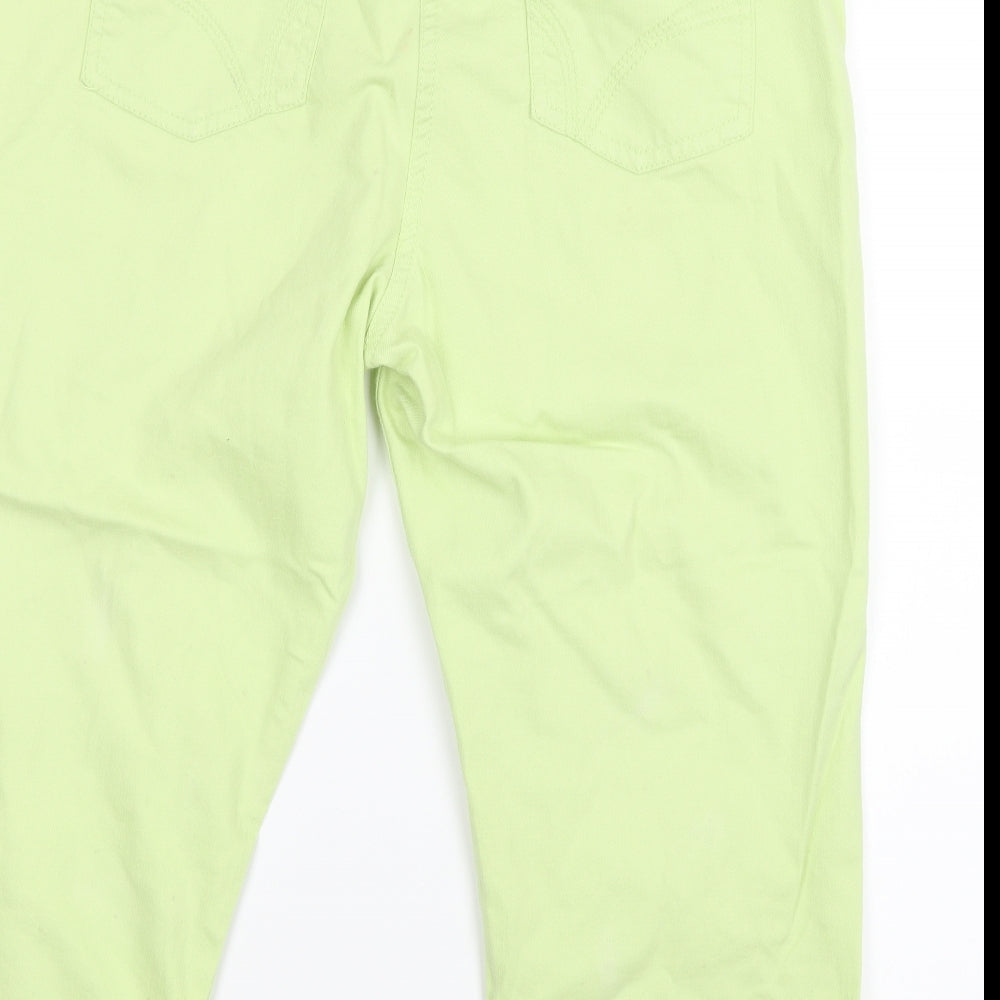 BHS Womens Green   Cropped Trousers Size 14 L20 in