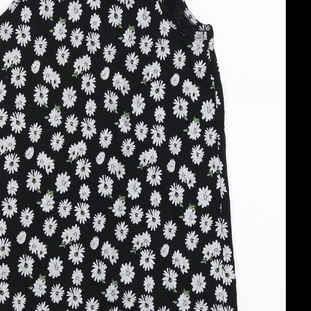 Atmosphere Womens Black Floral  Basic Tank Size 4
