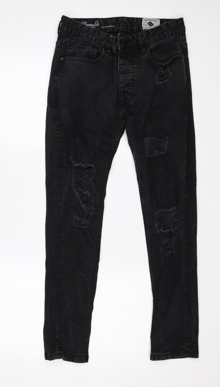 Denim & Co. Womens Black Denim Skinny Jeans Size 10 L27 in