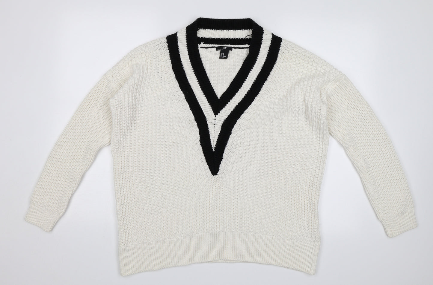 H&M Womens White   Pullover Jumper Size XS