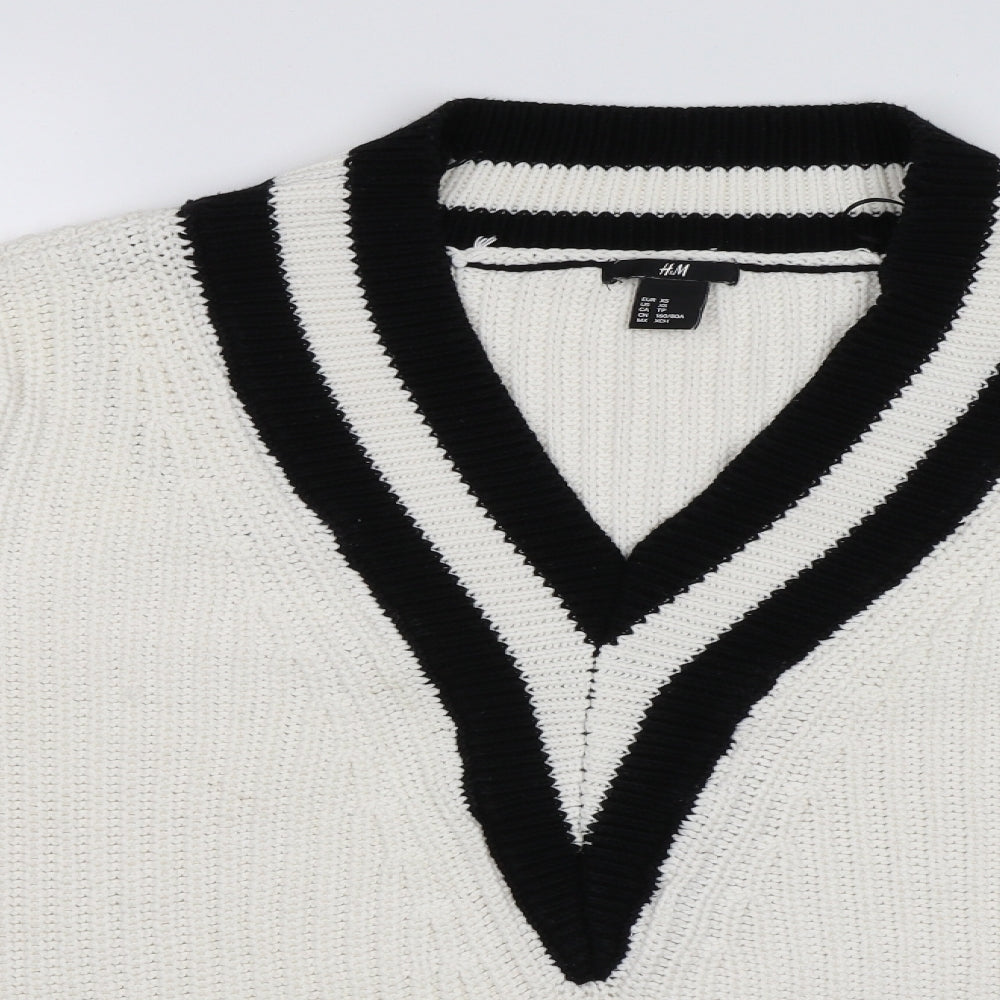 H&M Womens White   Pullover Jumper Size XS