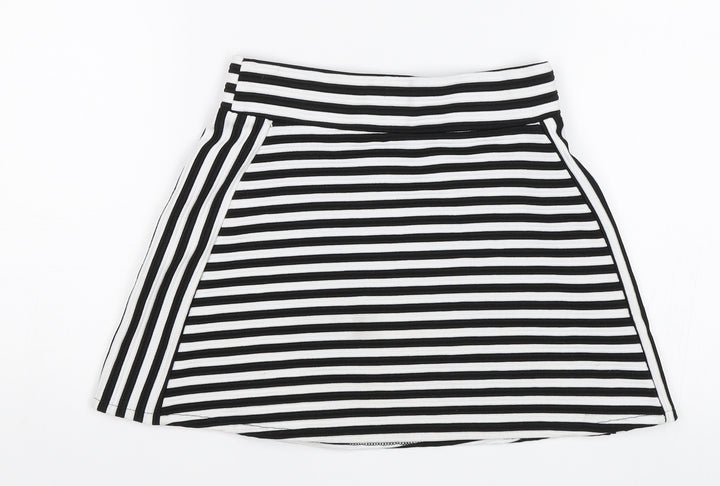 George Girls Black Striped  Mini Skirt Size 6-7 Years